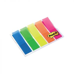 Haftstreifen Index Leuchtfarben, 12 x 43mm, 5 x 20 Stück, transparent POST-IT 683HF5