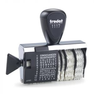 Trodat Stempel mit Wortband und Datum, 1117
