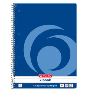 herlitz Collegeblock, liniert/kariert, 70g/qm, DIN A5, 80 Blatt - Doppelspirale