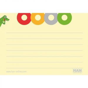 Karteikarten für CROCO DIN A7 quer, stabiler Karteikarton, liniert, 100 Stück, gelb HAN 9813