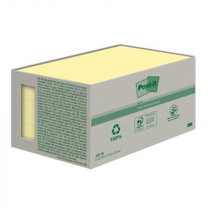 Haftnotizblock Post-it® Recycling Notes Haftnotizen 655-1T gelb, 12,7 x 7,6cm