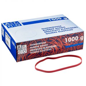 Gummiband, aus Naturkautschuk, 6 x 200mm, rot, 1000g ALCO