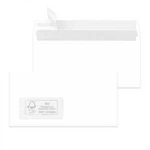 BONG Briefumschläge TopSTAR DIN lang mit Fenster hochweiß haftklebend 25 St.