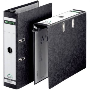 LEITZ 1821 Qualitäts-Hängeordner 180° schwarz, Hartpappe, 8cm, DIN A4