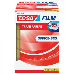 TESA Klebefilm tesafilm® Office-Box, Breite 25mm x 66m, 6 Rollen, transparent