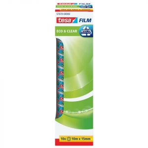 TESA Klebefilm tesafilm® Eco&Clear, 10mx15mm, 10 Rollen, transparent