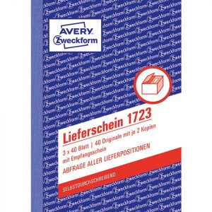 AVERY ZWECKFORM Lieferscheinbuch mit Empfangsschein 1723, A6, selbstdurchschreibend