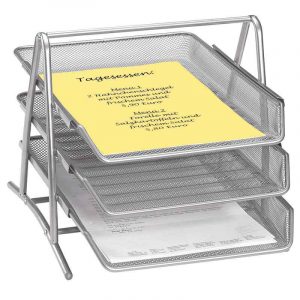 Briefablagen-System Meshline Zeller alufarben, 3 Fächer